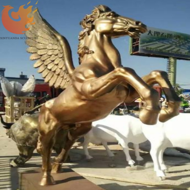 Gold-plated stainless steel horse